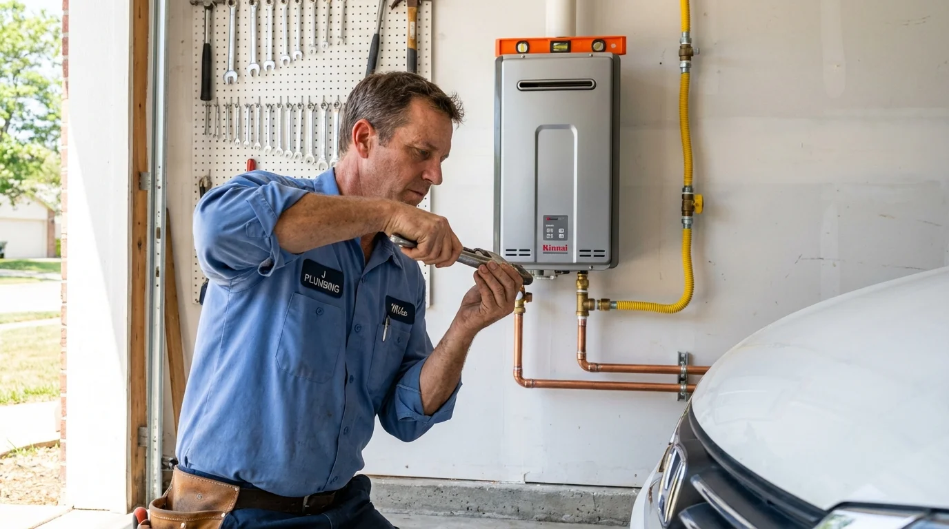 Tankless water heater installation by a Johns Plumbing LLC plumber in Citronelle